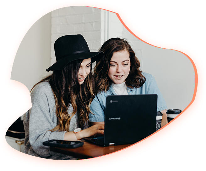 Two Girls working together